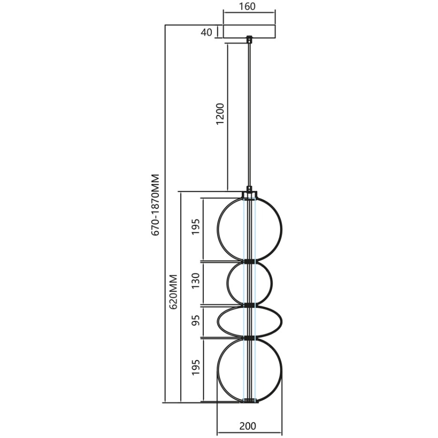 LED luster na sajli DAPHNE LED/36W/230V zlatna