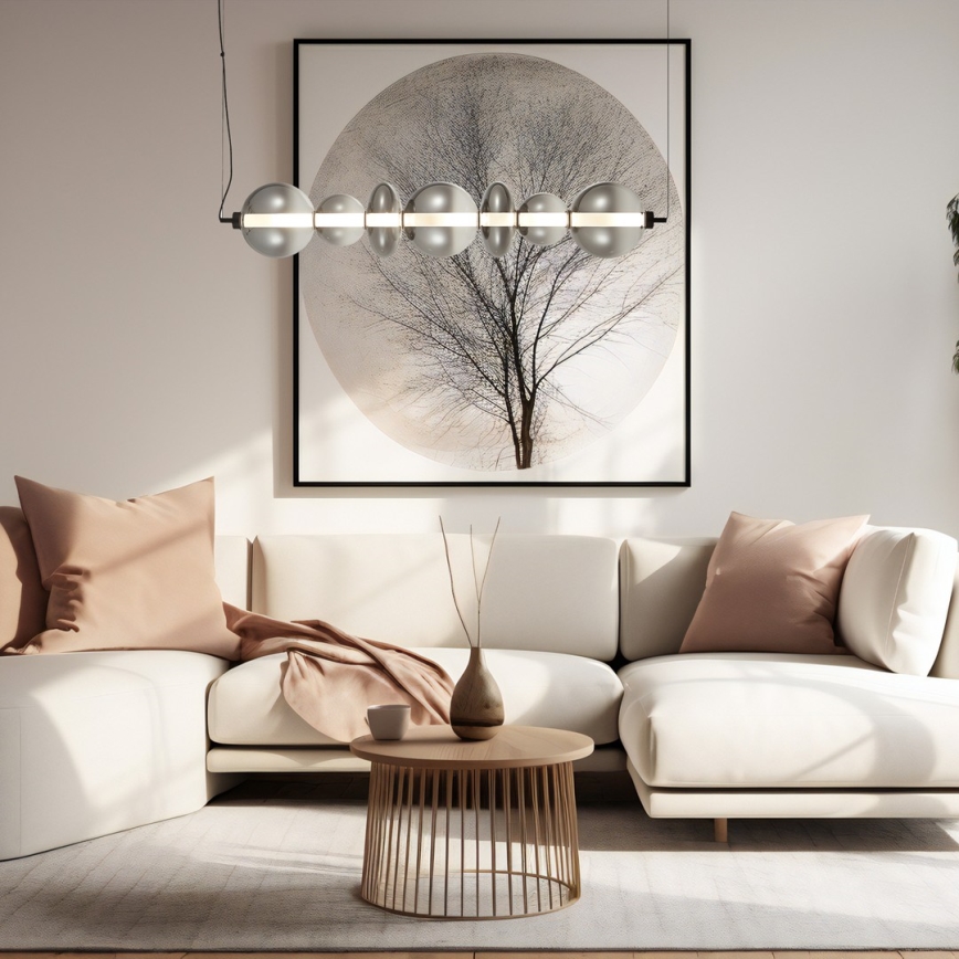 LED luster na sajli DAPHNE LED/40W/230V sivo