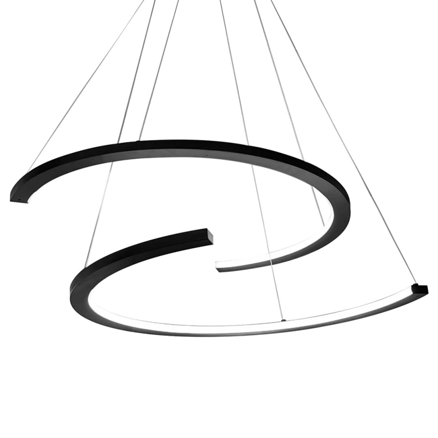 LED luster na sajli DOUBLEMOON LED/30W/230V crno