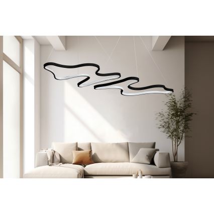 LED luster na sajli DUPLE ARTISAN LED/80W/230V 4000K crna