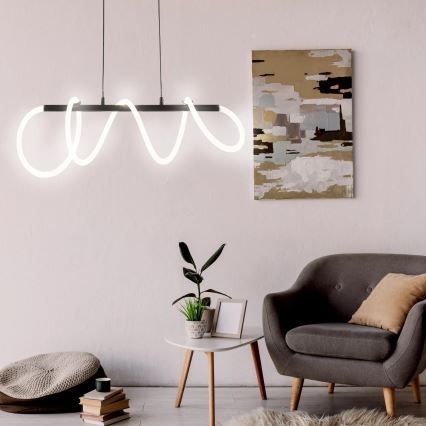 LED luster na sajli EMMA LED/38W/230V crno