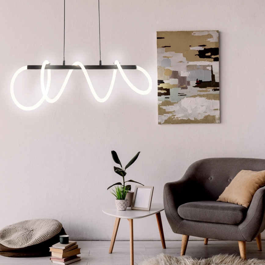 LED luster na sajli EMMA LED/38W/230V crno