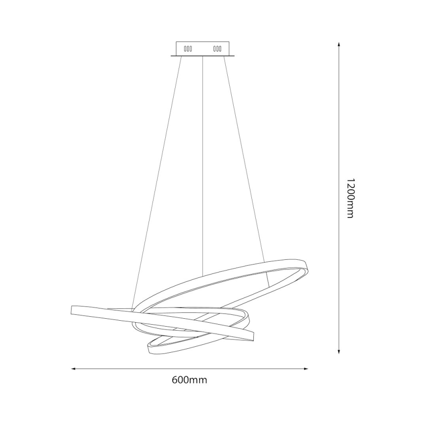 LED luster na sajli EMPOLI LED/55W/230V crno