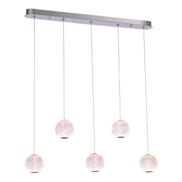 LED luster na sajli ESMOND 5xLED/4,8W/230V sjajni krom
