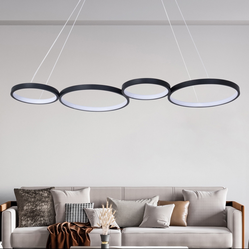 LED luster na sajli FLAMENCO LED/42W/230V 4000K crno