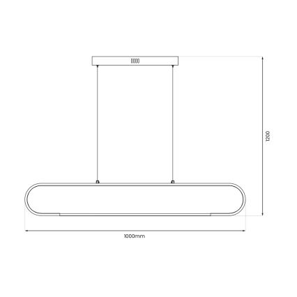 LED luster na sajli FRAME LED/42W/230V crno