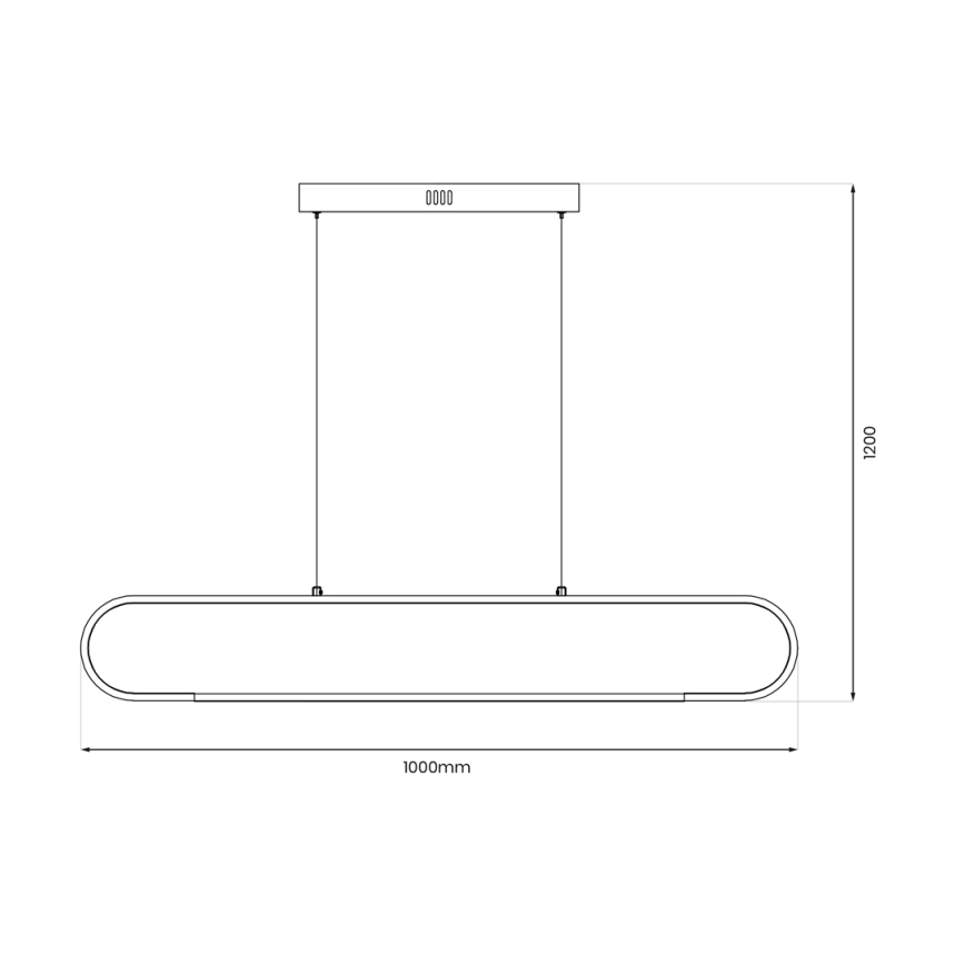 LED luster na sajli FRAME LED/42W/230V crno