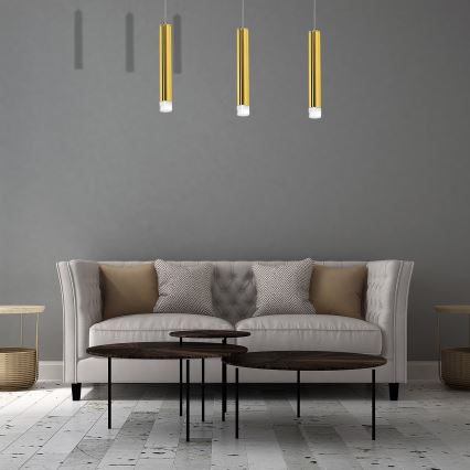 LED Luster na sajli GOLDIE 3xLED/15W/230V zlatna