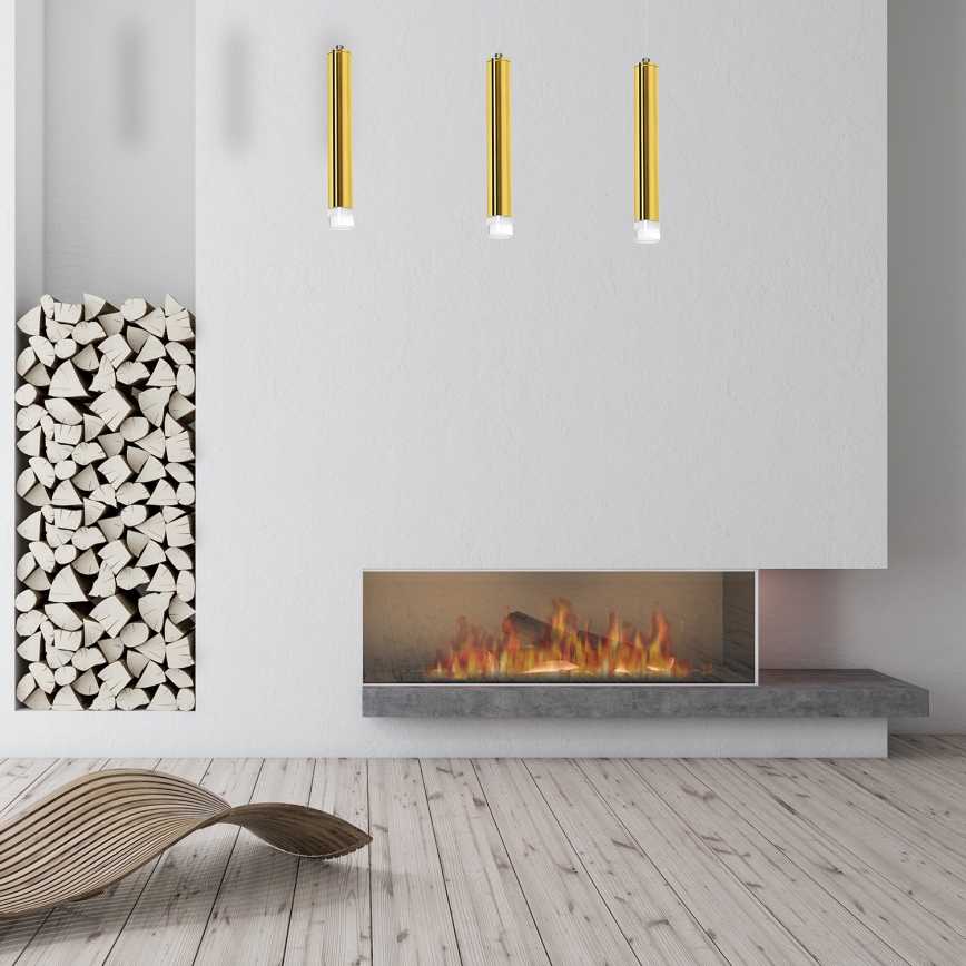 LED Luster na sajli GOLDIE 3xLED/15W/230V zlatna