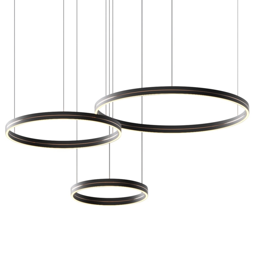 LED luster na sajli GRAVITY LED/108W/230V crno
