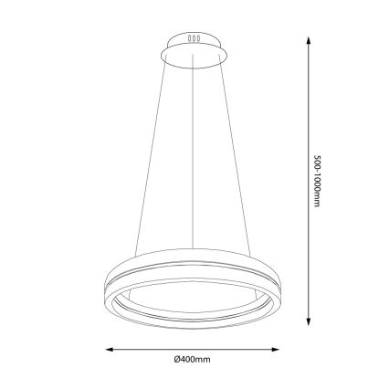LED luster na sajli GRAVITY LED/36W/230V crno