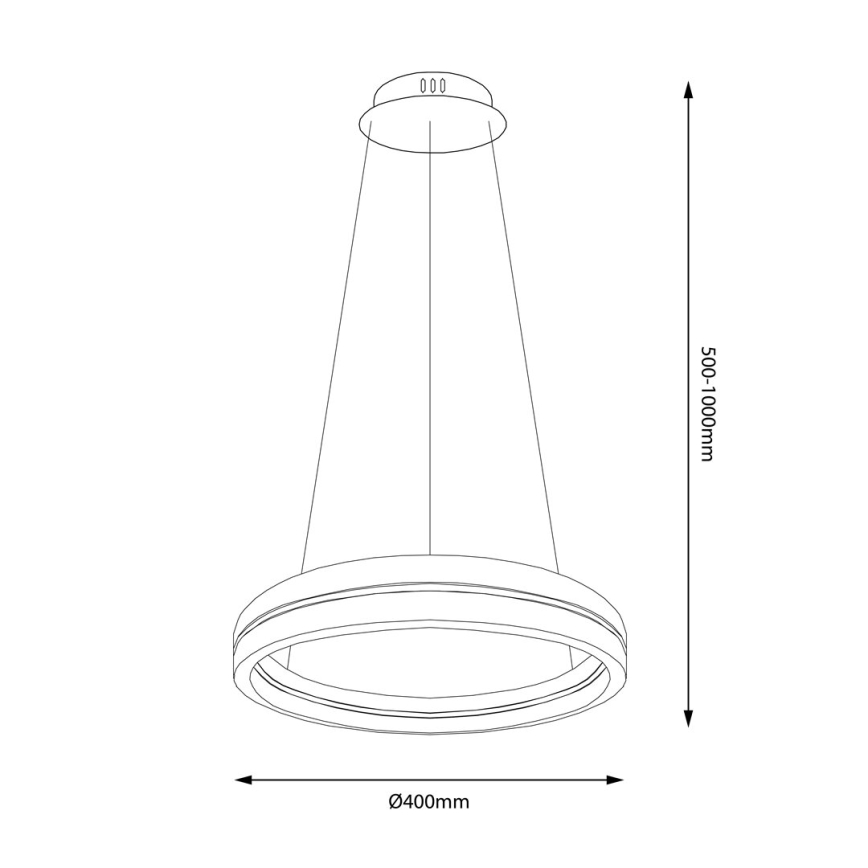 LED luster na sajli GRAVITY LED/36W/230V crno