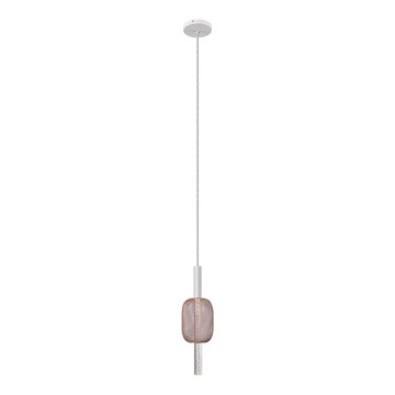 LED luster na sajli HOLD LED/5W/230V roze zlatno/bela