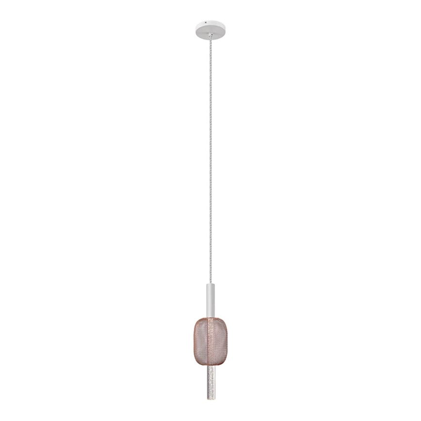 LED luster na sajli HOLD LED/5W/230V roze zlatno/bela