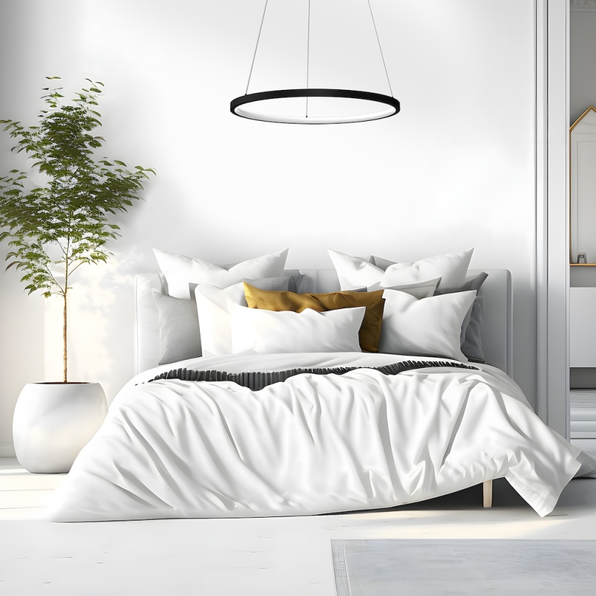 LED luster na sajli HOOP LED/27W/230V pr. 50 cm 4000K crno