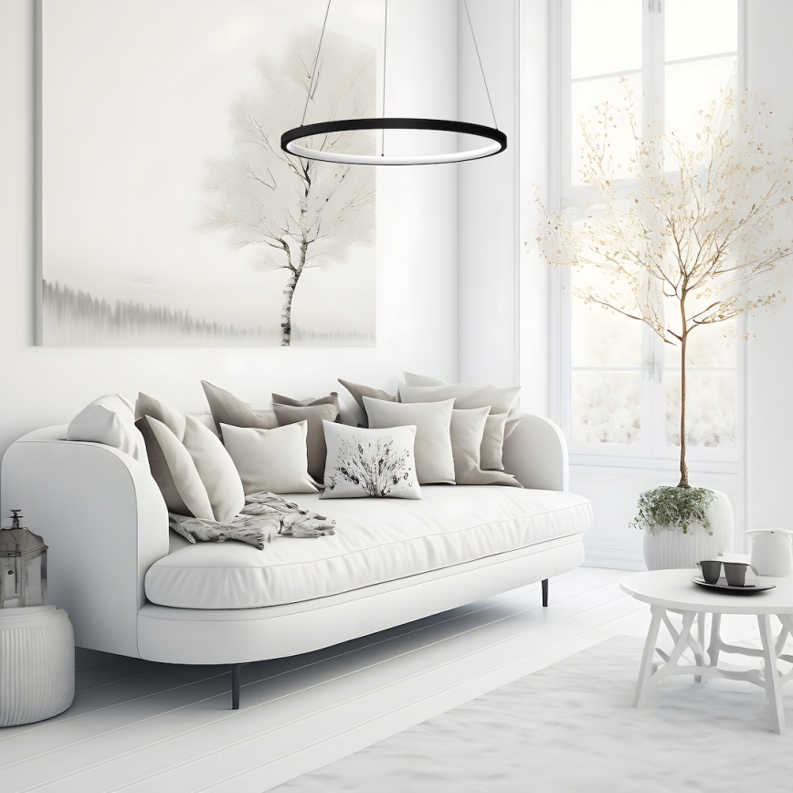 LED luster na sajli HOOP LED/27W/230V pr. 50 cm 4000K crno