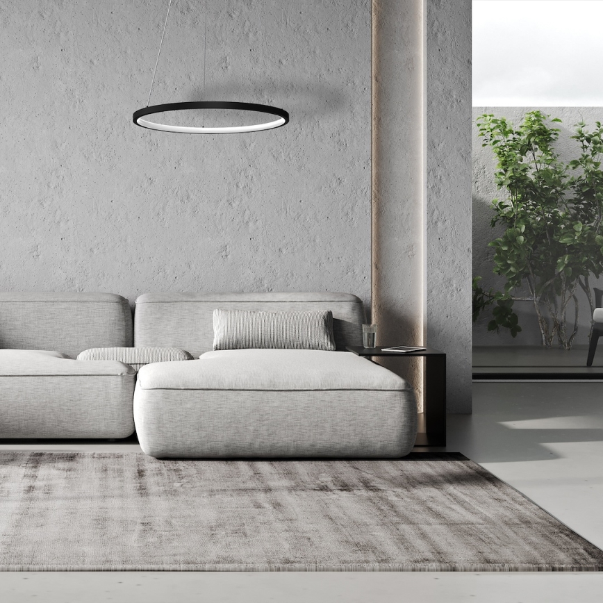 LED luster na sajli HOOP LED/27W/230V pr. 50 cm 4000K crno