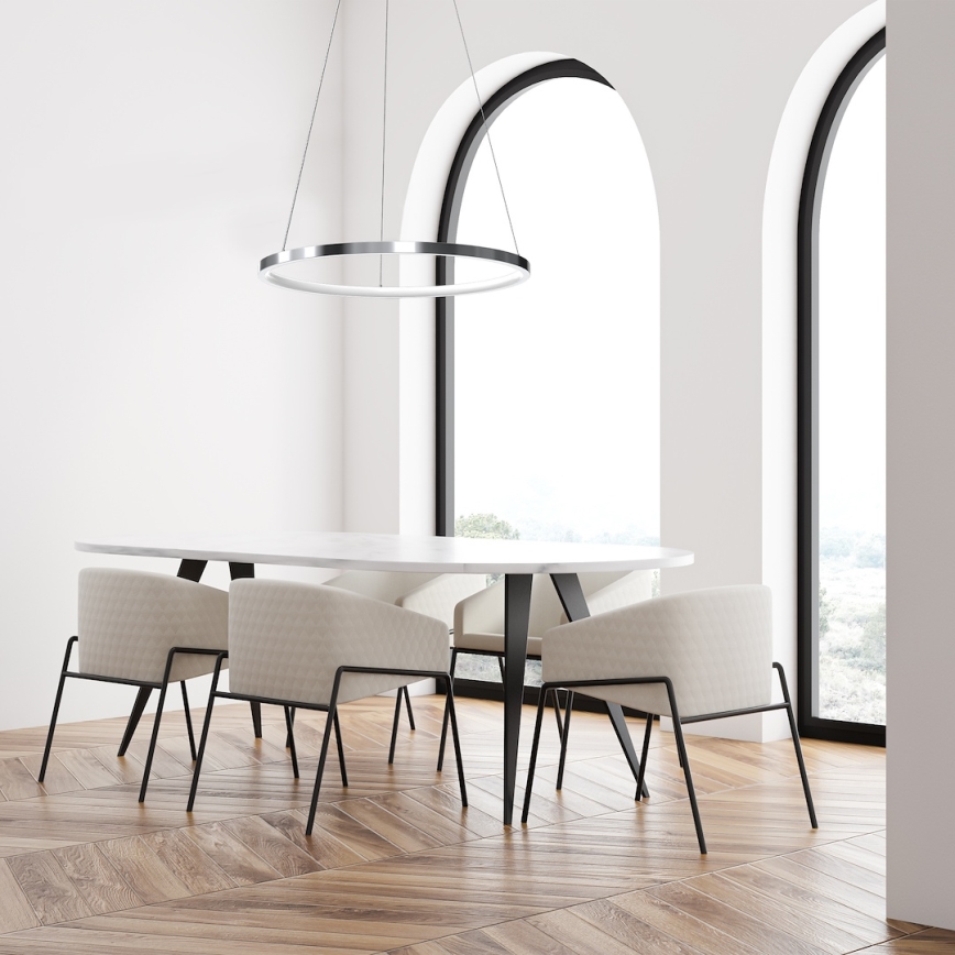 LED luster na sajli HOOP LED/27W/230V pr. 50 cm 4000K sjajni krom