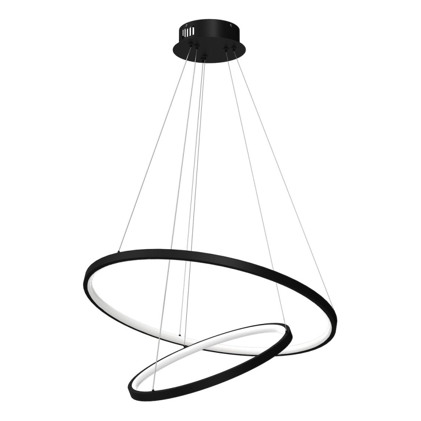 LED luster na sajli HOOP LED/51W/230V pr. 60 cm 4000K crno