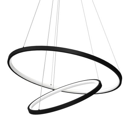 LED luster na sajli HOOP LED/51W/230V pr. 60 cm 4000K crno