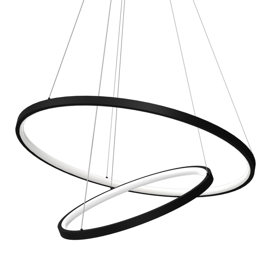 LED luster na sajli HOOP LED/51W/230V pr. 60 cm 4000K crno