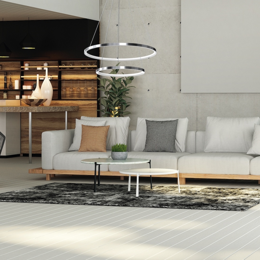 LED luster na sajli HOOP LED/51W/230V pr. 60 cm 4000K sjajni krom
