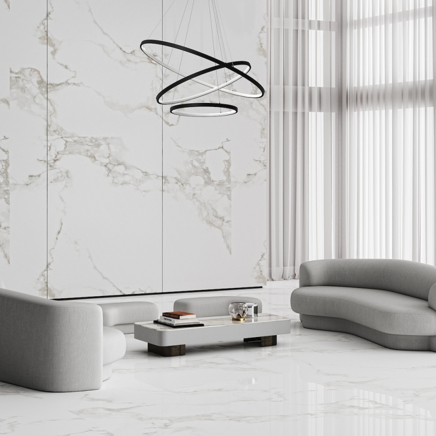 LED luster na sajli HOOP LED/93W/230V pr. 60 cm 4000K crno