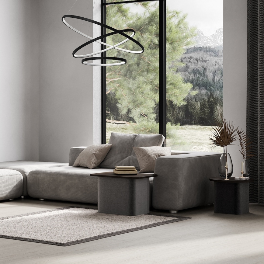 LED luster na sajli HOOP LED/93W/230V pr. 60 cm 4000K crno
