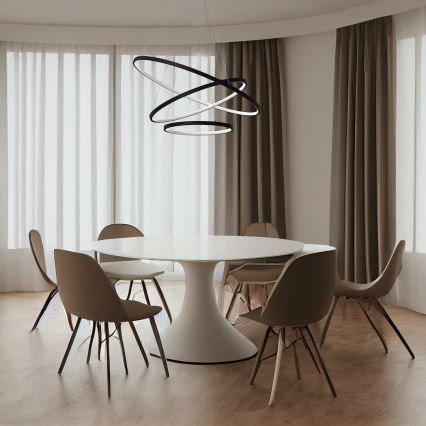 LED luster na sajli HOOP LED/93W/230V pr. 60 cm 4000K crno