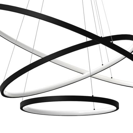 LED luster na sajli HOOP LED/93W/230V pr. 60 cm 4000K crno