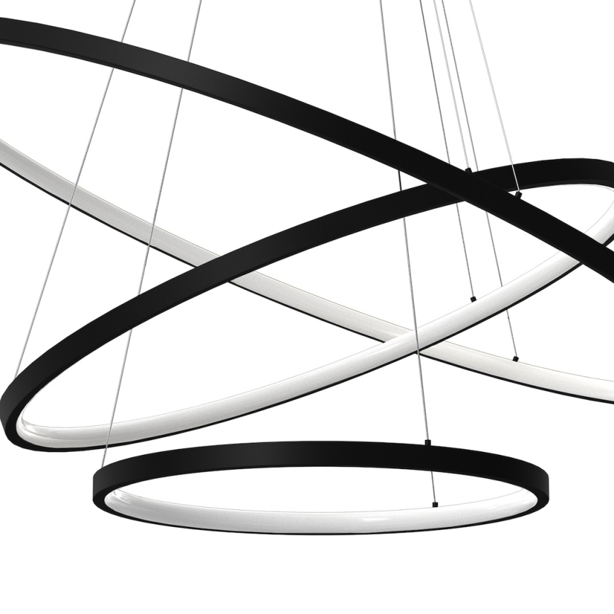 LED luster na sajli HOOP LED/93W/230V pr. 60 cm 4000K crno