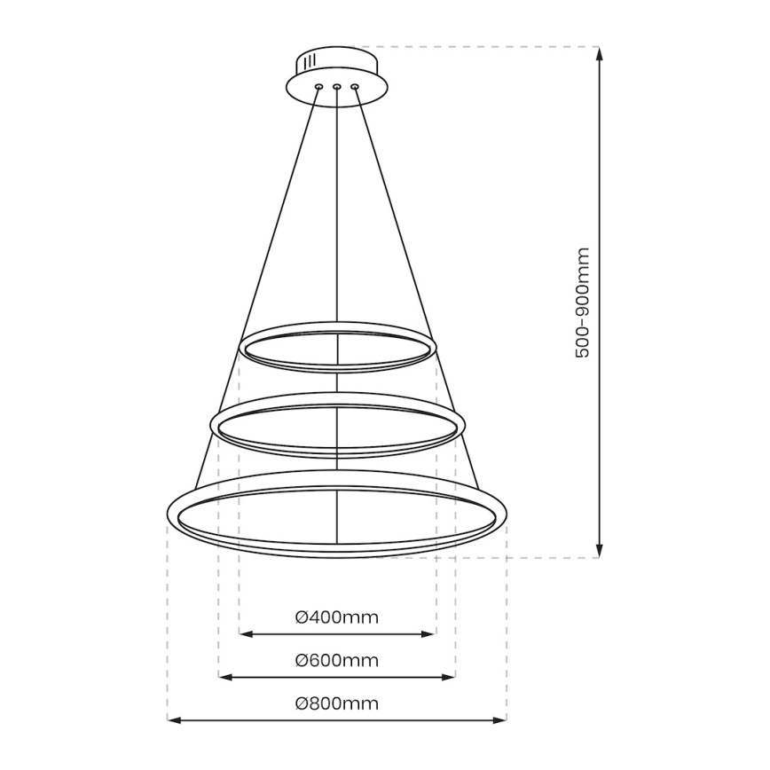 LED luster na sajli HOOP LED/93W/230V pr. 80 cm 4000K sjajni krom