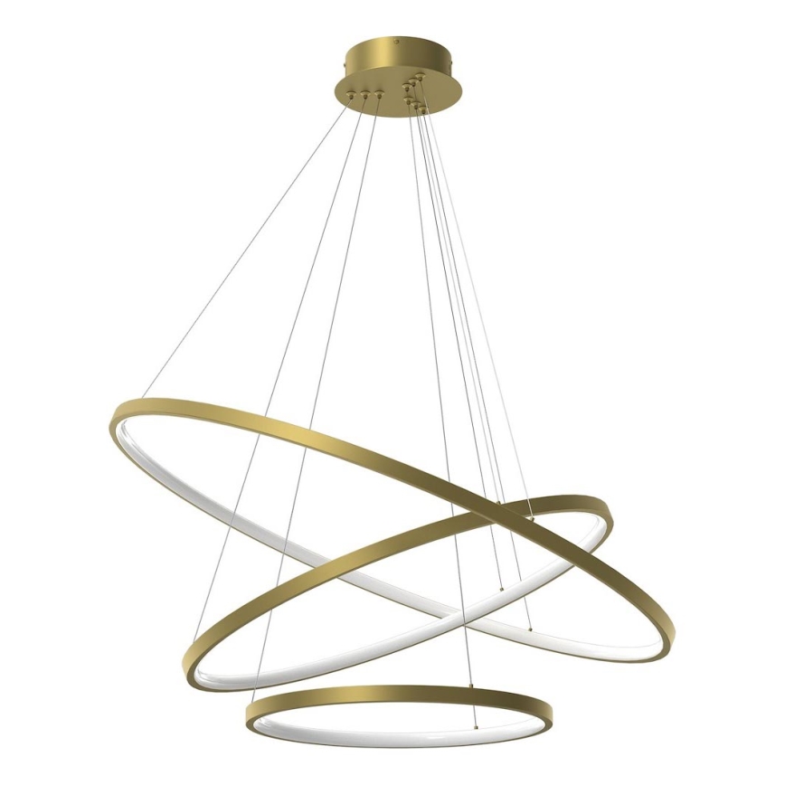 LED luster na sajli HOOP LED/93W/230V pr. 80 cm 4000K zlatna