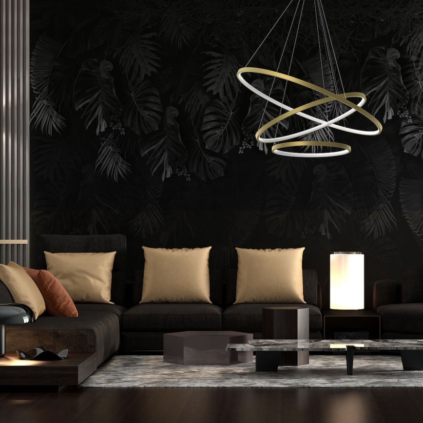 LED luster na sajli HOOP LED/93W/230V pr. 80 cm 4000K zlatna
