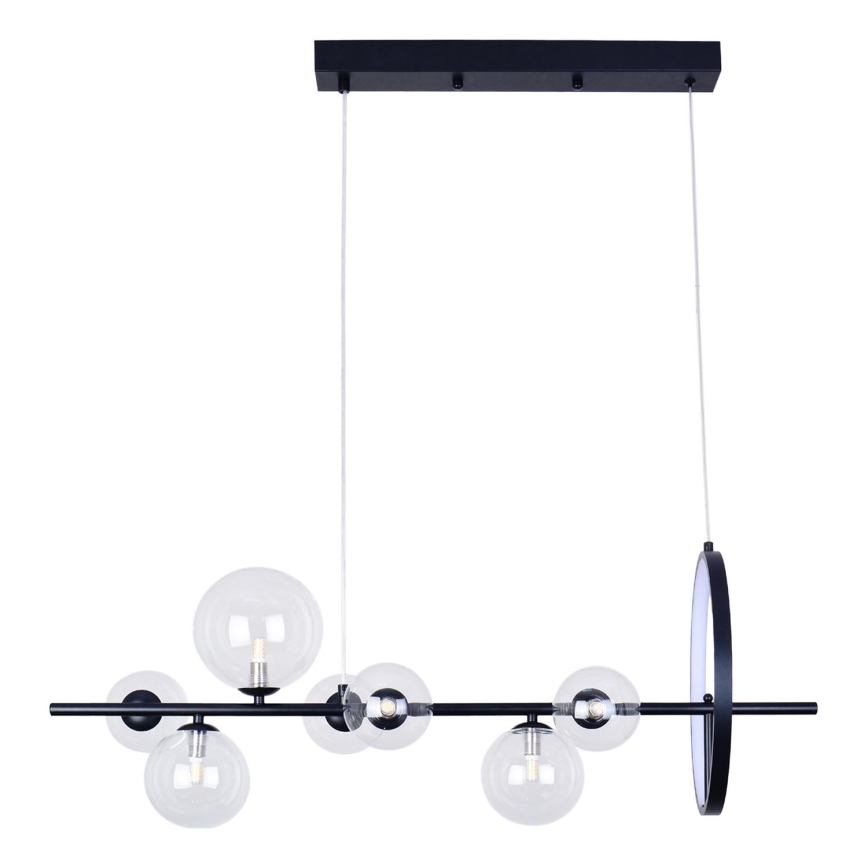 LED luster na sajli HYBRID LED/15W/230V + 7xG9/6W 4000K crno