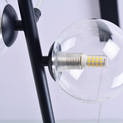 LED luster na sajli HYBRID LED/15W/230V + 7xG9/6W 4000K crno