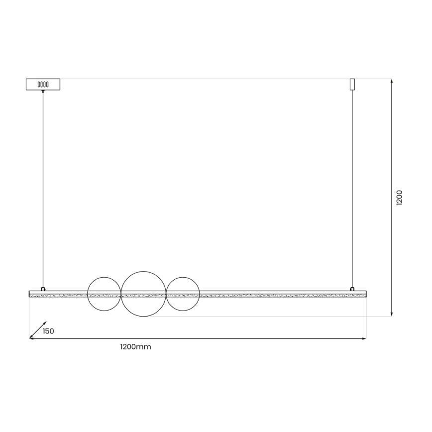 LED luster na sajli KUGEL LED/30W/230V crno
