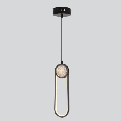 LED luster na sajli LACRIMA LED/15W/230V 3000K crno