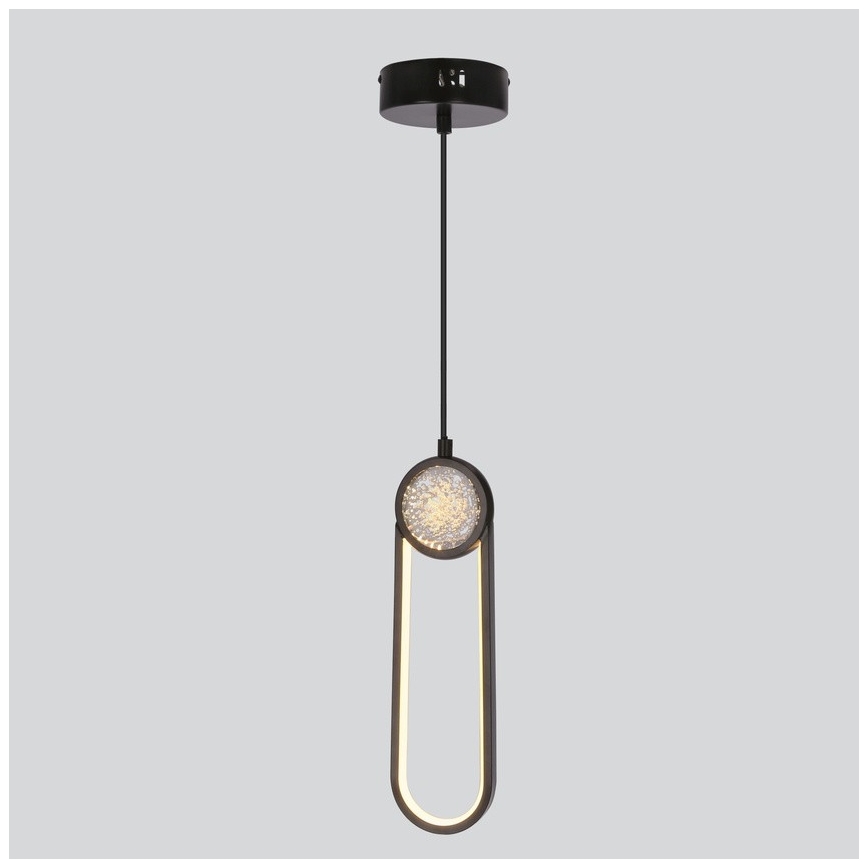 LED luster na sajli LACRIMA LED/15W/230V 3000K crno