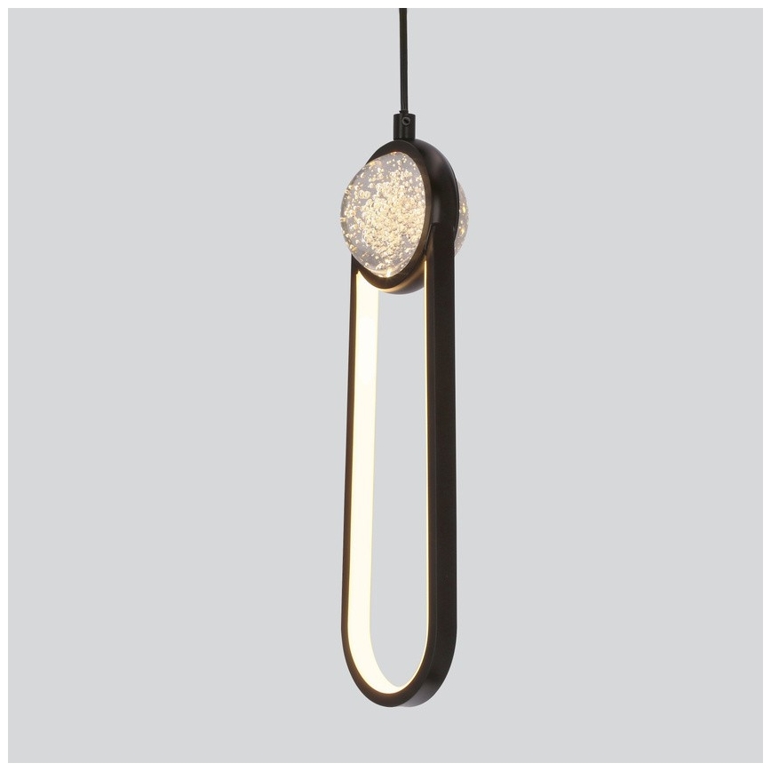 LED luster na sajli LACRIMA LED/15W/230V 3000K crno