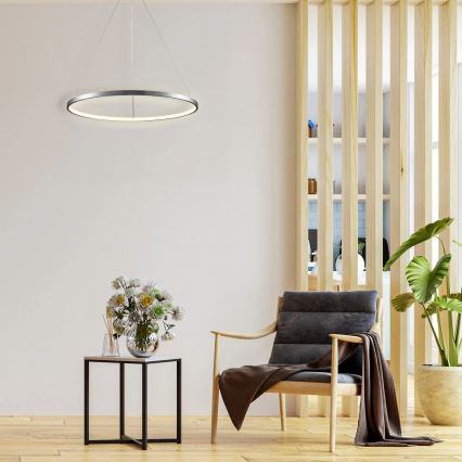 LED luster na sajli LEA LED/20W/230V 4000K pr. 50 cm mat krom