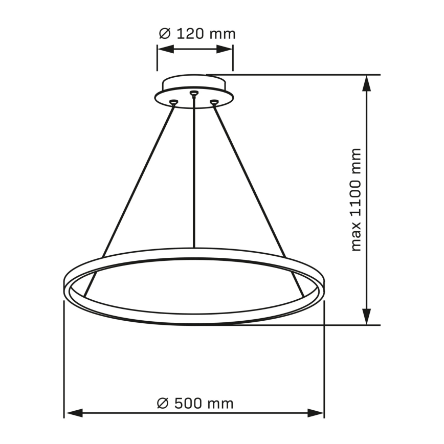 LED luster na sajli LEA LED/20W/230V 4000K pr. 50 cm zlatna