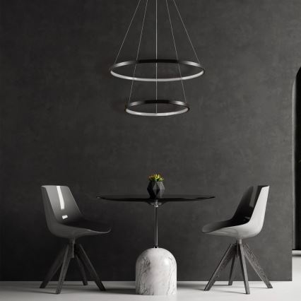 LED luster na sajli LEA LED/35W/230V 4000K pr. 60 cm crno