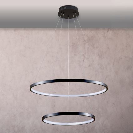 LED luster na sajli LEA LED/35W/230V 4000K pr. 60 cm crno