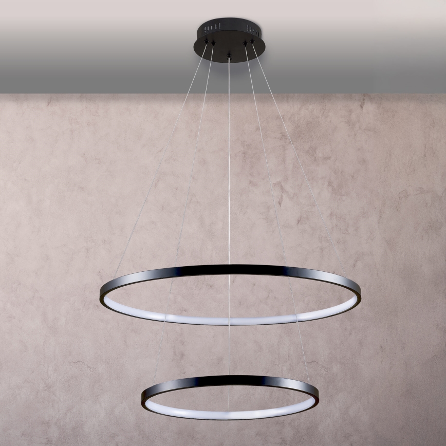 LED luster na sajli LEA LED/35W/230V 4000K pr. 60 cm crno