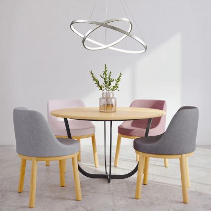 LED luster na sajli LEA LED/35W/230V 4000K, prečnik 60 cm, mat hrom