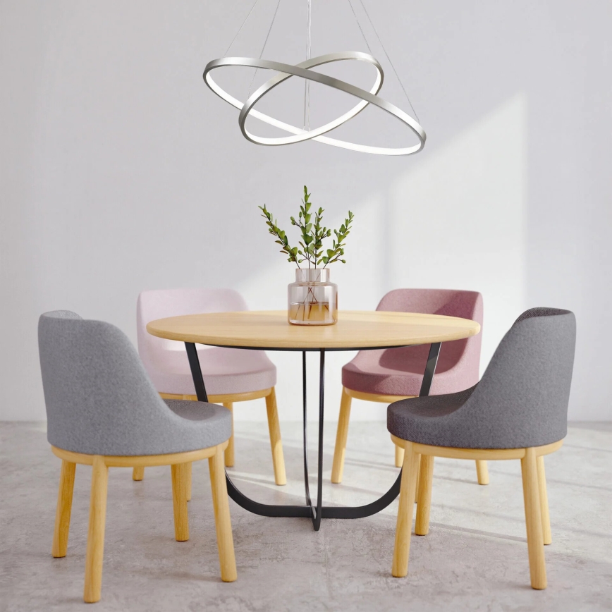 LED luster na sajli LEA LED/35W/230V 4000K, prečnik 60 cm, mat hrom