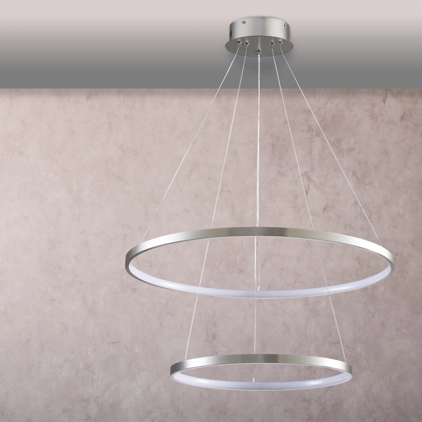 LED luster na sajli LEA LED/35W/230V 4000K, prečnik 60 cm, mat hrom