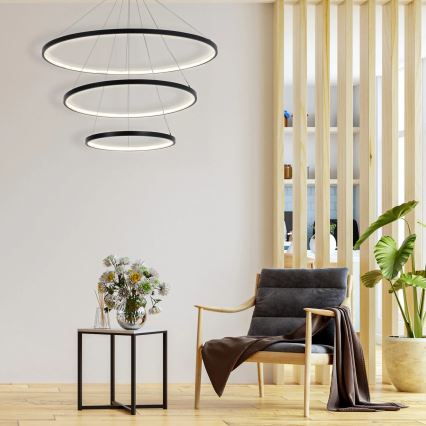 LED luster na sajli LEA LED/60W/230V 4000K pr. 80 cm crno