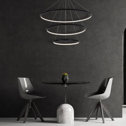 LED luster na sajli LEA LED/60W/230V 4000K pr. 80 cm crno